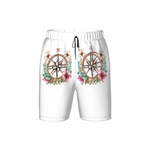 Floral Compass Kids Swim Trunks