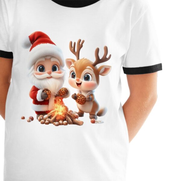 Cute Santa T Shirts for Teens with Black Border - Image 2