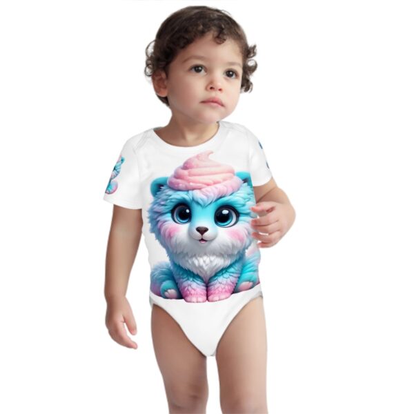 Fluffy Cute Cat Short Sleeve Onesie Customized Services - Image 3