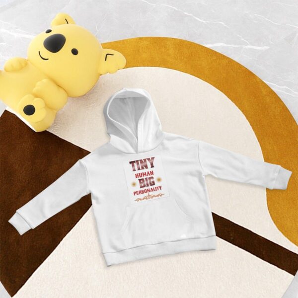 Tiny Human Big Personality Kids Hoodie Sweatshirt with Pocket - Image 5