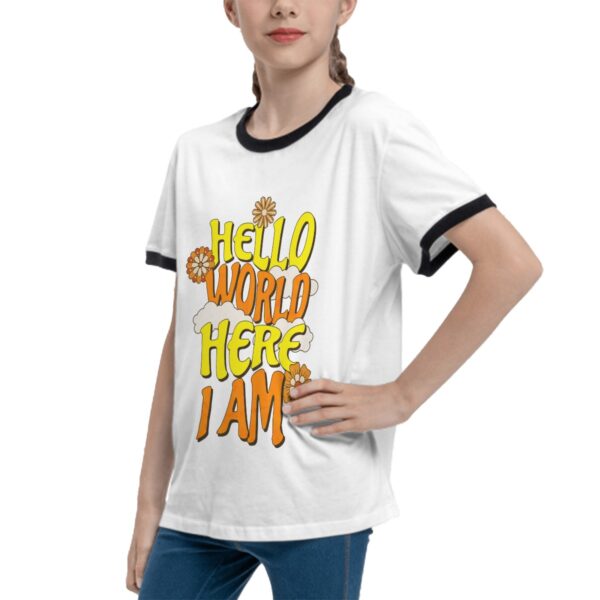 Hello World T Shirts for Teens with Black Border - Image 5