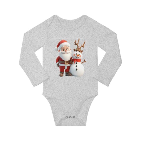 Cute Santa With Snowman Long Sleeve Onesies - Image 9