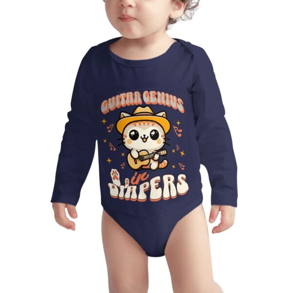 Guitar Genius Kitty Long Sleeve Onesies - Image 3