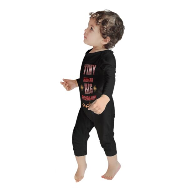 Tiny Human Big Personality Baby Long Sleeve Romper - Image 4