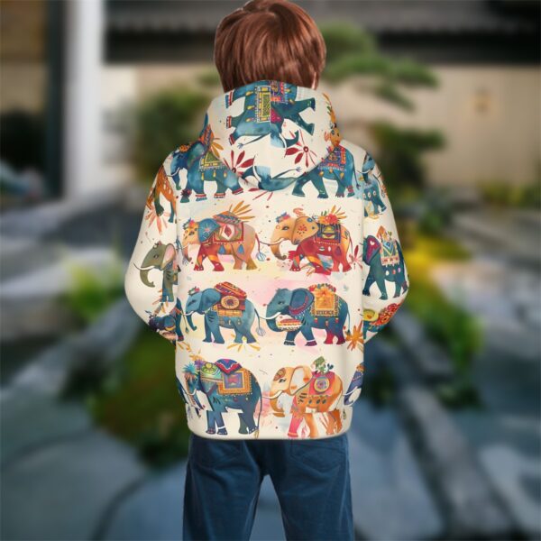 Boho Elephant Youth Hoodies - Image 3