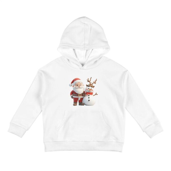 Cute Santa With Snowman Kids Hoodie Sweatshirt - Image 2