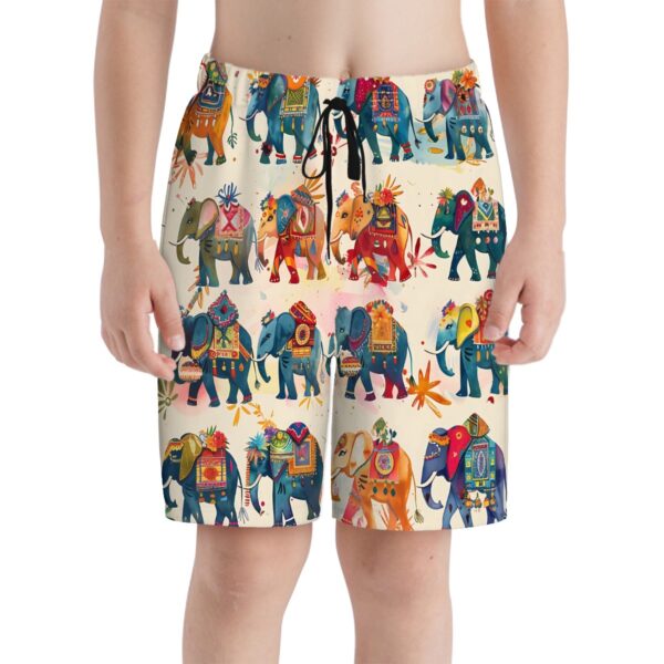 Boho Elephant Kids Swim Trunks - Image 4