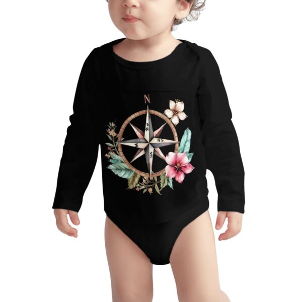 Floral Compass Long Sleeve Onesies - Image 4