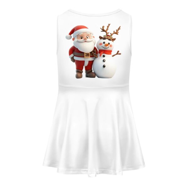 Cute Santa With Snowman Girls Dress - Image 4