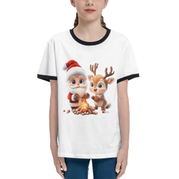 Cute Santa T Shirts for Teens with Black Border - Image 3