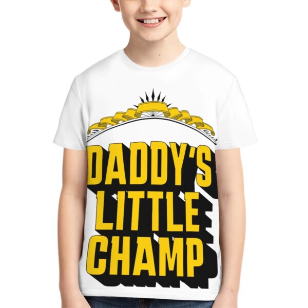 Daddy's Little Champ T Shirts for Teens (Overall Design) - Image 3