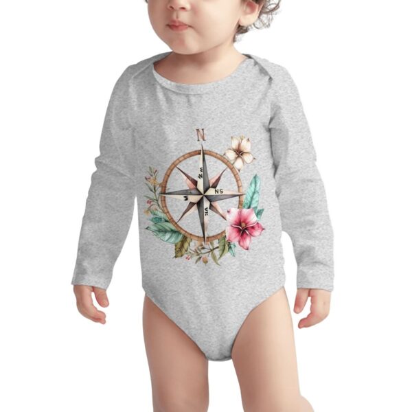 Floral Compass Long Sleeve Onesies - Image 2