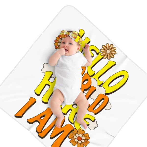 Hello World Baby Headbands & Swaddle Blanket Set - Image 4