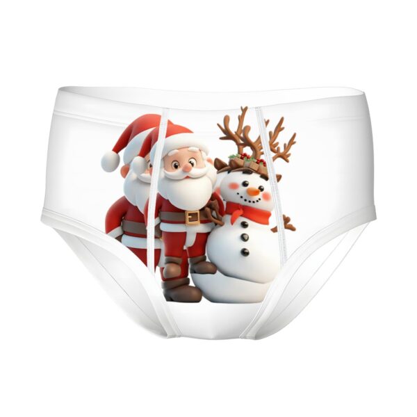 Cute Santa With Snowman Boys Briefs - Image 4