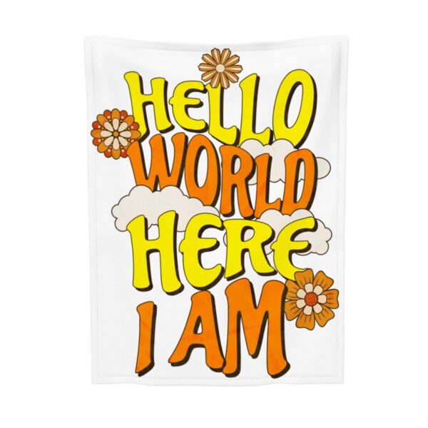 Hello World Super Soft Plush Baby Blanket