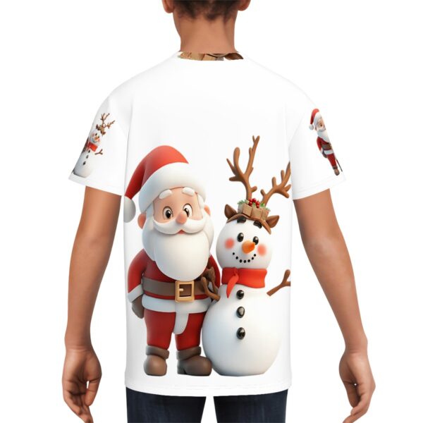 Cute Santa With Snowman T Shirts for Teens (Multifaceted Design) - Image 3