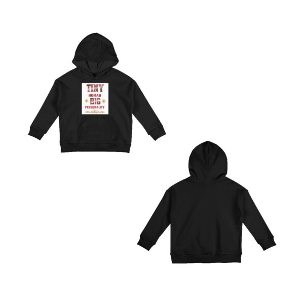 Tiny Human Big Personality Kids Hoodie Sweatshirt with Pocket - Image 4