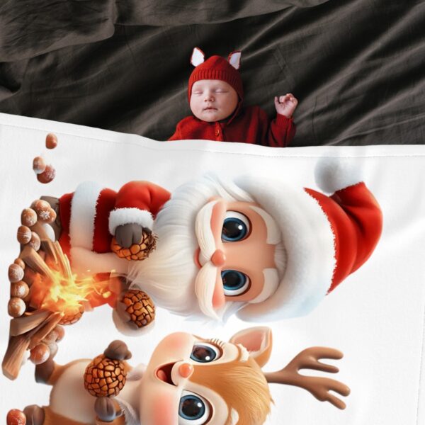 Cute Santa Large Baby Blanket - Image 3