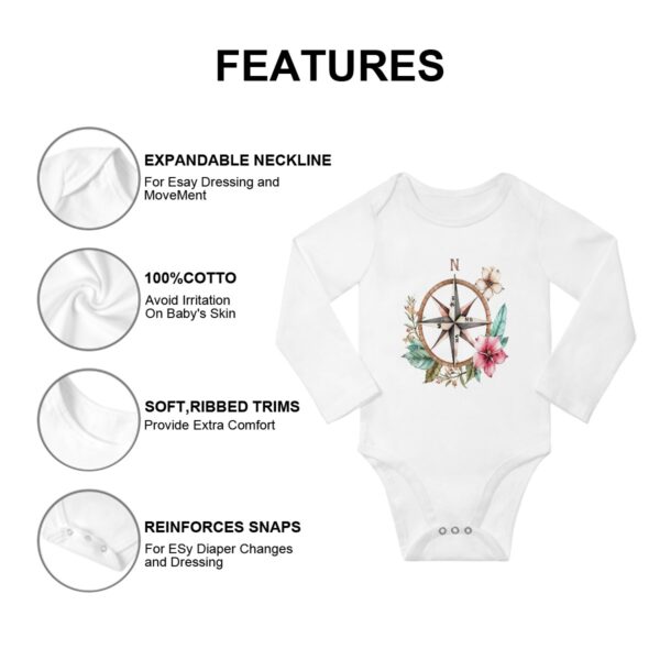 Floral Compass Long Sleeve Onesies - Image 7