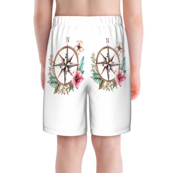 Floral Compass Kids Swim Trunks - Image 6