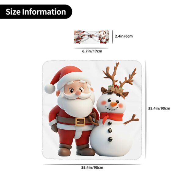 Cute Santa With Snowman Baby Headbands & Swaddle Blanket Set - Image 5