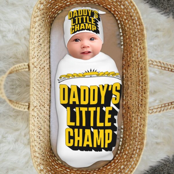 Daddy's Little Champ Baby Swaddle Blanket - Image 4