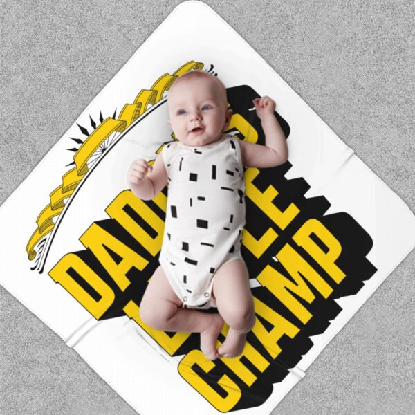 Daddy's Little Champ Newborn Swaddle Blanket - Image 5