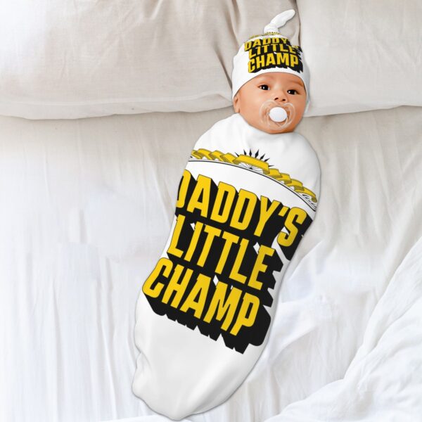 Daddy's Little Champ Baby Swaddle Blanket - Image 3