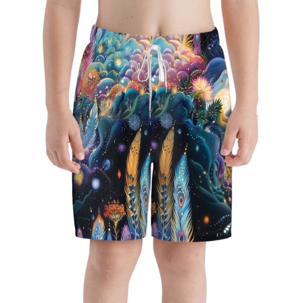 Boho Colorful Kids Swim Trunks - Image 8