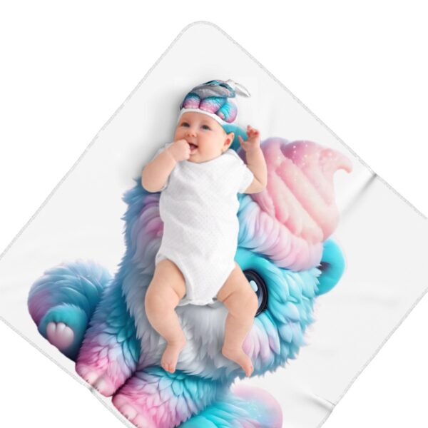 Fluffy Cute Cat Baby Swaddle Blanket & Beanie Hat Set - Image 4