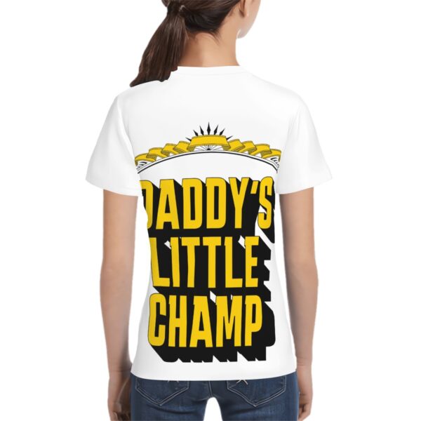 Daddy's Little Champ T Shirts for Teens (Overall Design) - Image 2