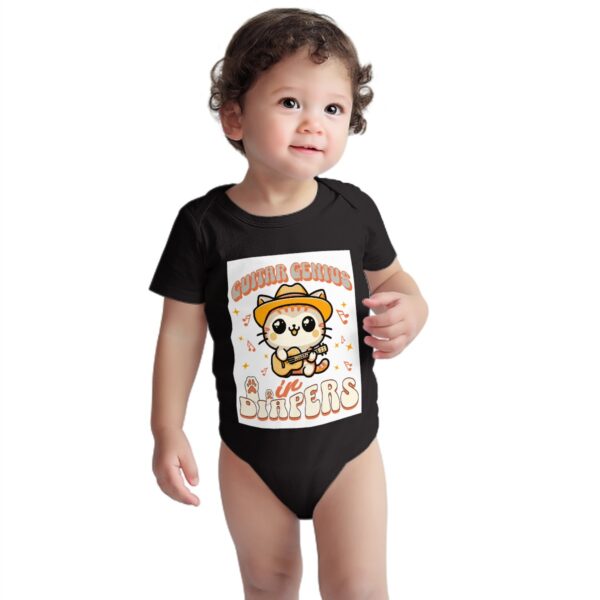 Guitar Genius Kitty Baby Onesies (Short Sleeve)