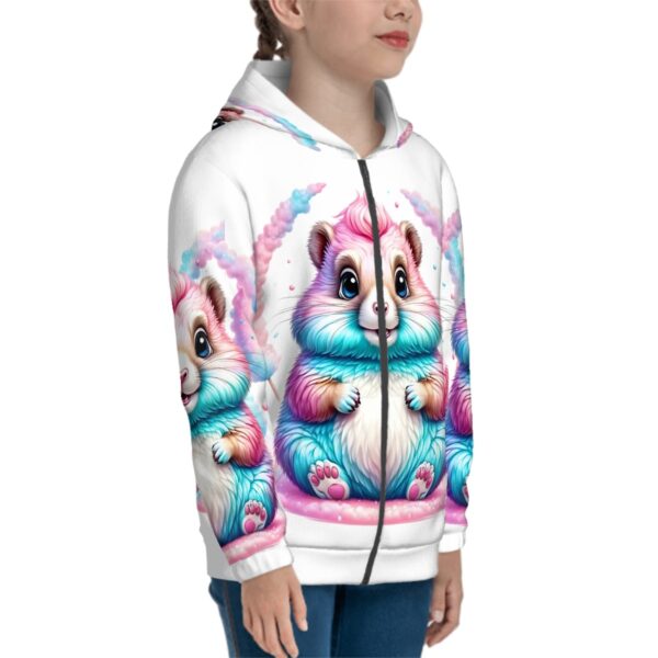 Colorful Bunny Teen Zip Up Hoodie (Without Cord) - Image 3