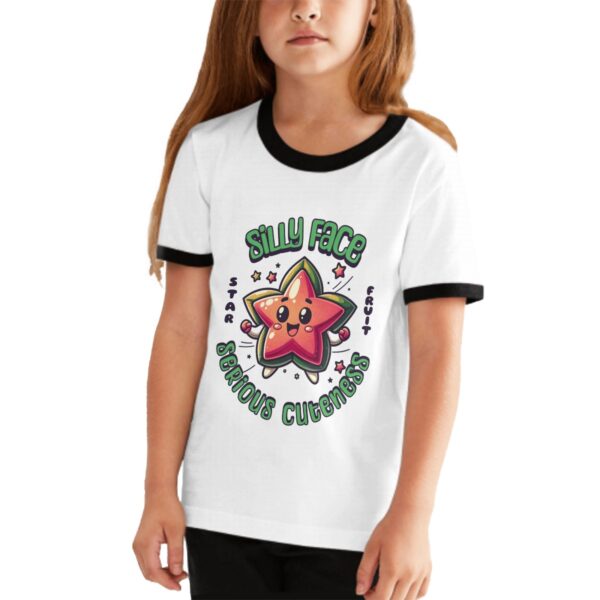 Hello Silly Face Star T Shirts for Teens with Black Border