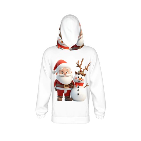 Cute Santa With Snowman Hoodies for Teens No Hood Cord - Image 5