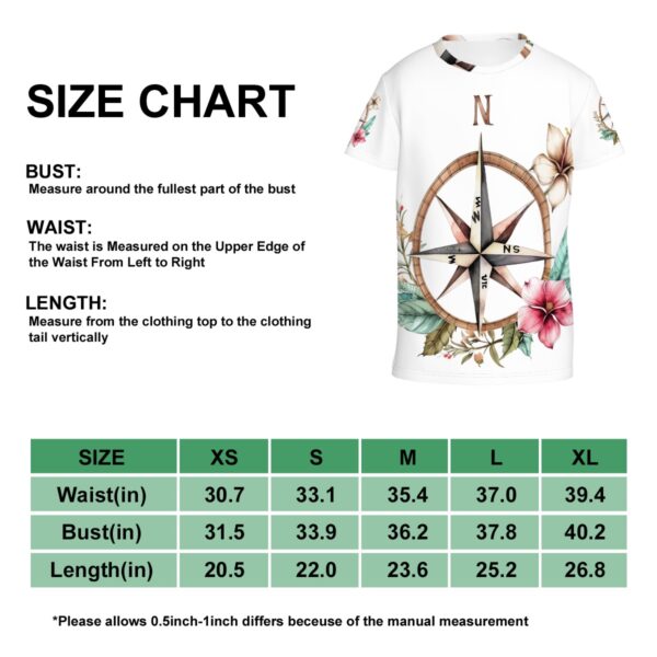 Floral Compass T Shirts for Teens (Multifaceted Design) - Image 5