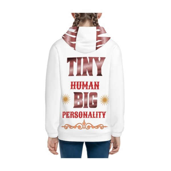 Tiny Human Big Personality Hoodies for Teens No Hood Cord - Image 3