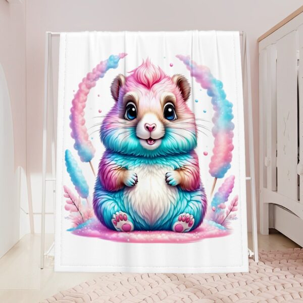 Colorful Bunny Large Baby Blanket - Image 2