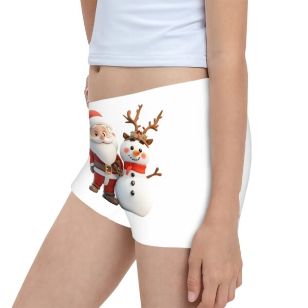 Cute Santa With Snowman Girls Boxer Briefs Underwear - Image 2