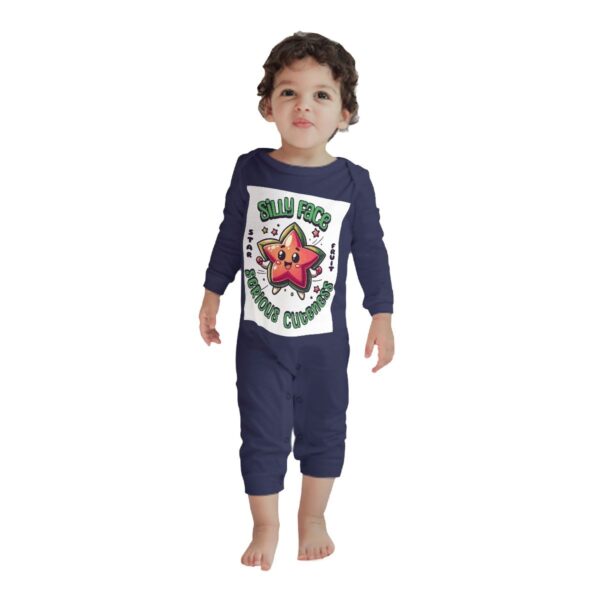 Silly Face Star Baby Long Sleeve Romper - Image 3