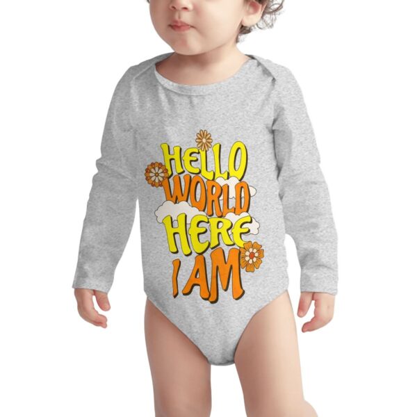 Hello World Long Sleeve Onesies - Image 2