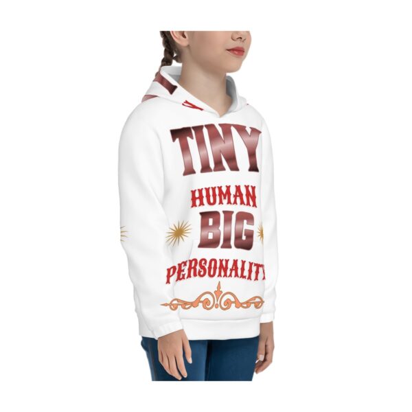 Tiny Human Big Personality Hoodies for Teens No Hood Cord - Image 2