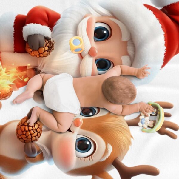 Cute Santa Large Baby Blanket - Image 4