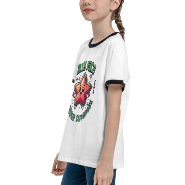 Hello Silly Face Star T Shirts for Teens with Black Border - Image 4