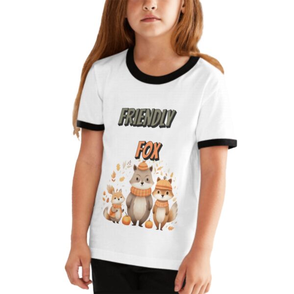 Christmas Friendly Fox T Shirts for Teens with Black Border