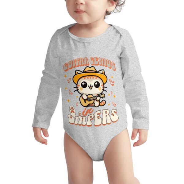 Guitar Genius Kitty Long Sleeve Onesies - Image 2