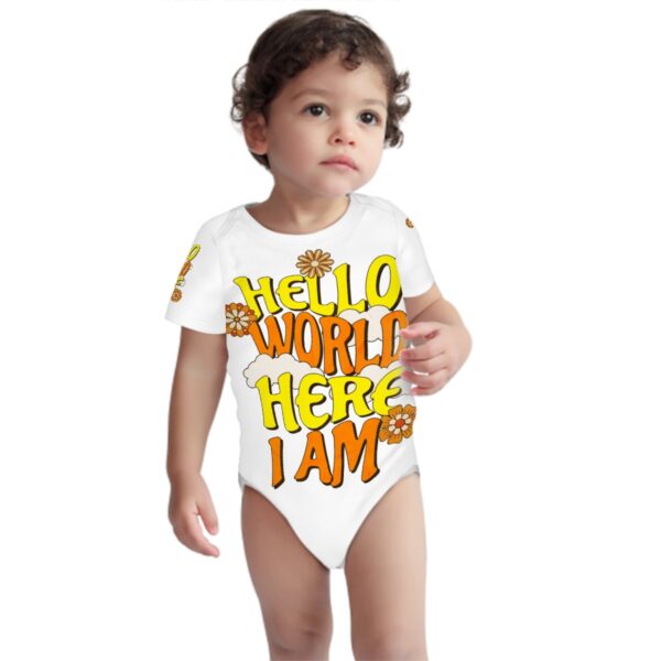 Hello World Short Sleeve Onesie Customized Services - Image 3