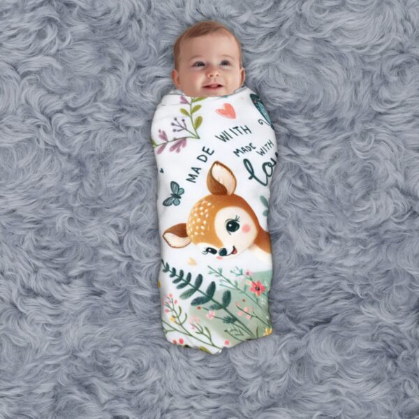 Dear Garden Made with Love Newborn Swaddle Blanket - Image 4