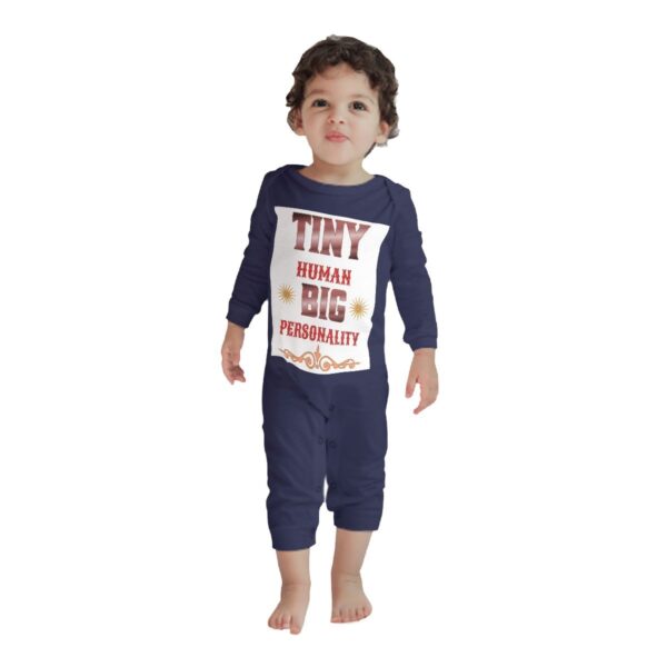 Tiny Human Big Personality Baby Long Sleeve Romper - Image 3