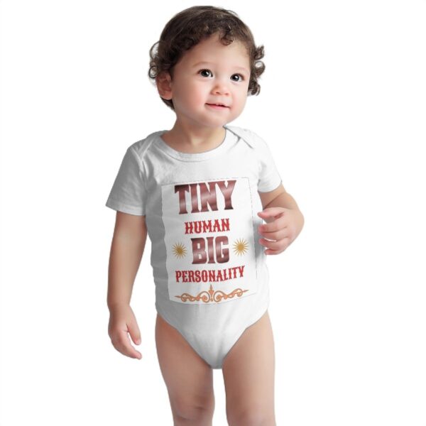 Tiny Human Big Personality Baby Onesies (Short Sleeve) - Image 4